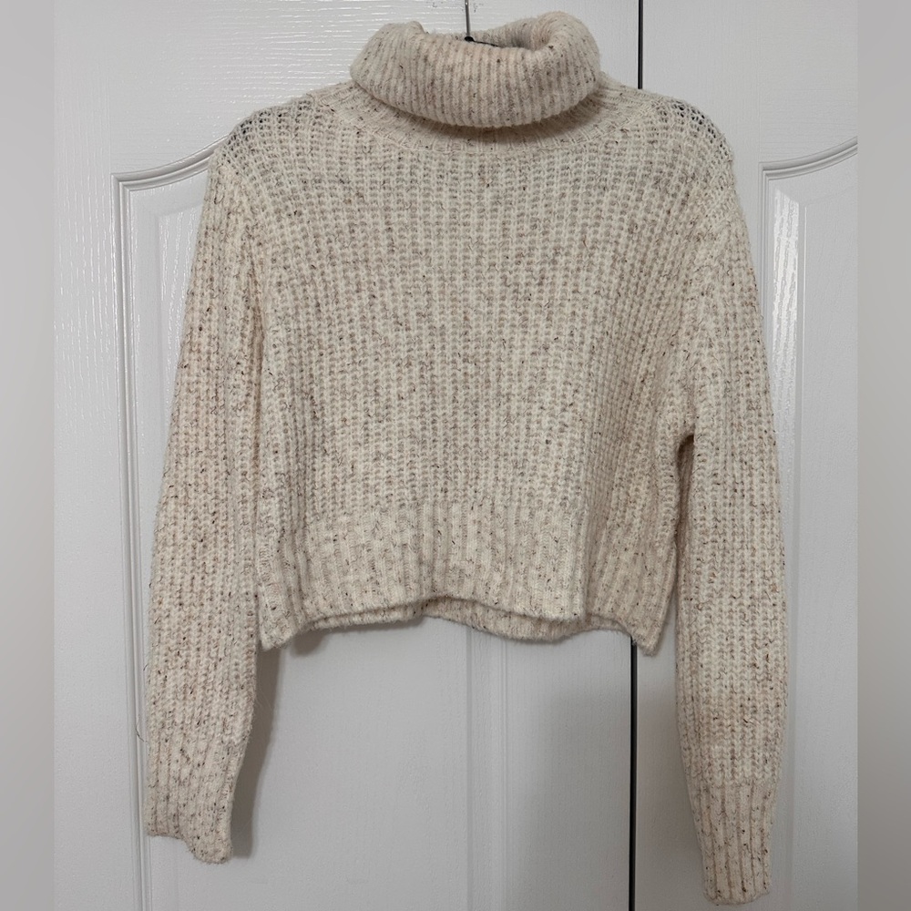 POL Women's Cozy Cream Turtleneck Sweater